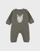 Grijze babypyjama met gebreide zebra
