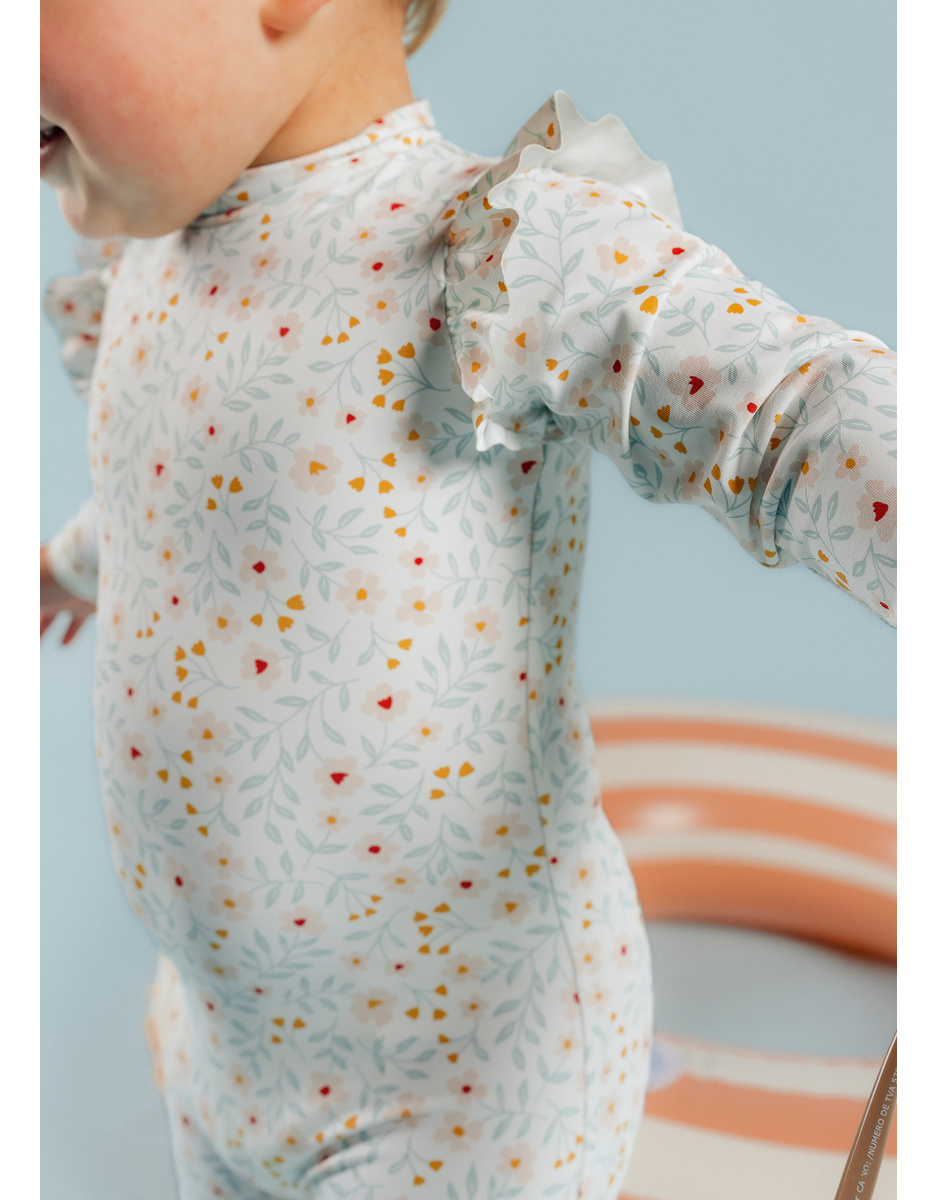Combi Anti-UV rayée, écru
