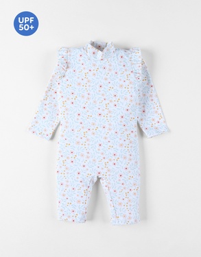 Combi Anti-UV rayée, écru