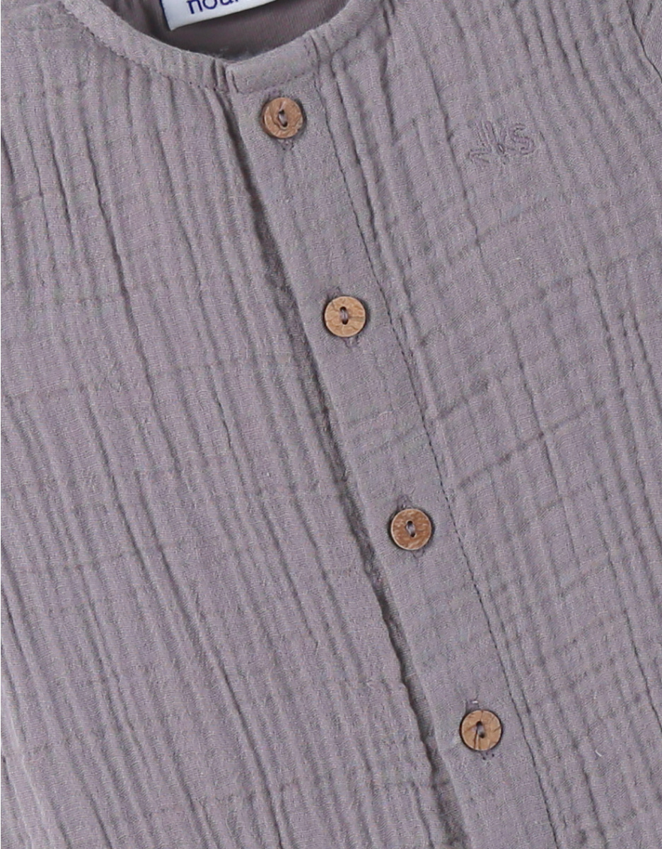 Combinaison bébé en mousseline brune 