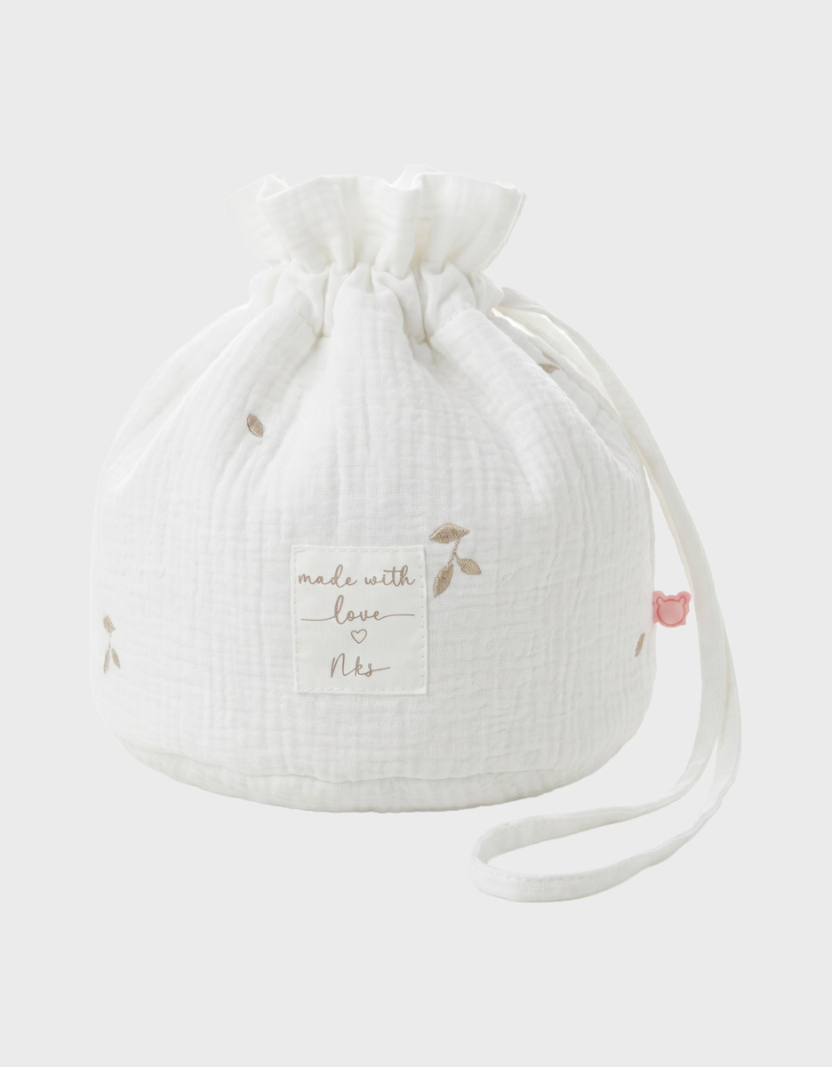 Portable organizing basket, organic cotton