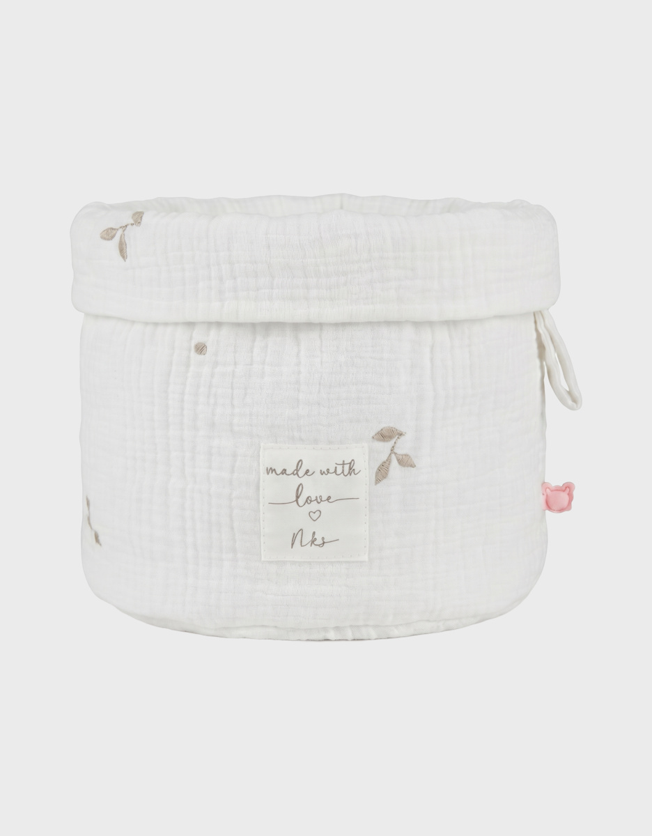 Portable organizing basket, organic cotton