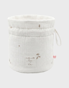 Portable organizing basket, organic cotton