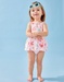 Maillot double protection à imprimés, rose