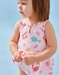 Maillot double protection à imprimés, rose