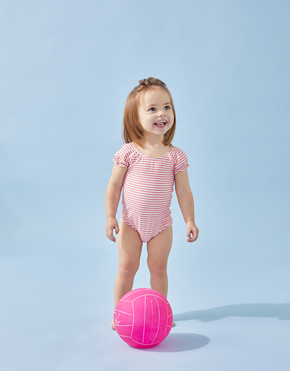 Striped swimsuit, red