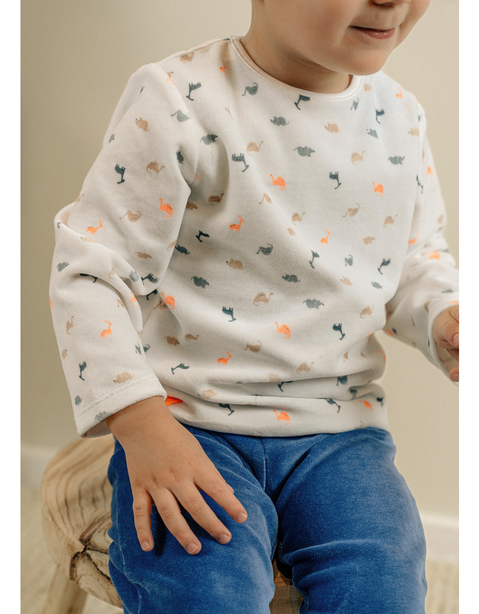 Baby pyjamas, printed velour