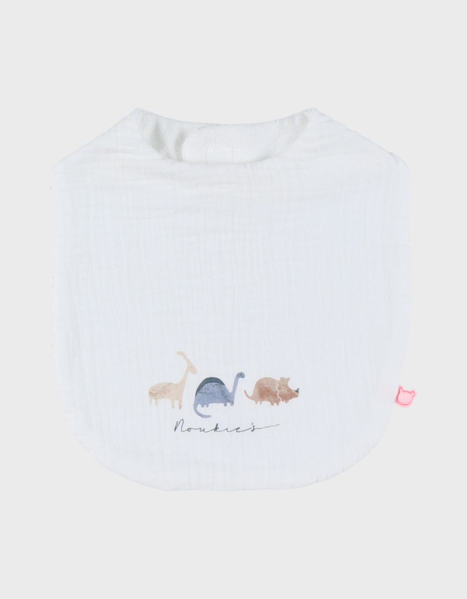 Lot de 3 bavoirs, mousseline de coton bio et éponge