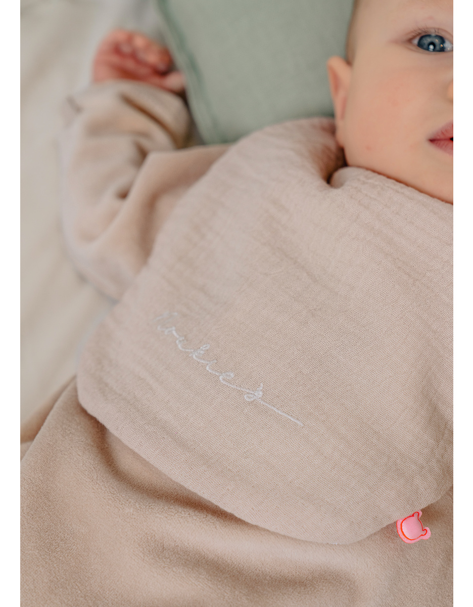 Set of 3 bibs, organic cotton muslin and terry