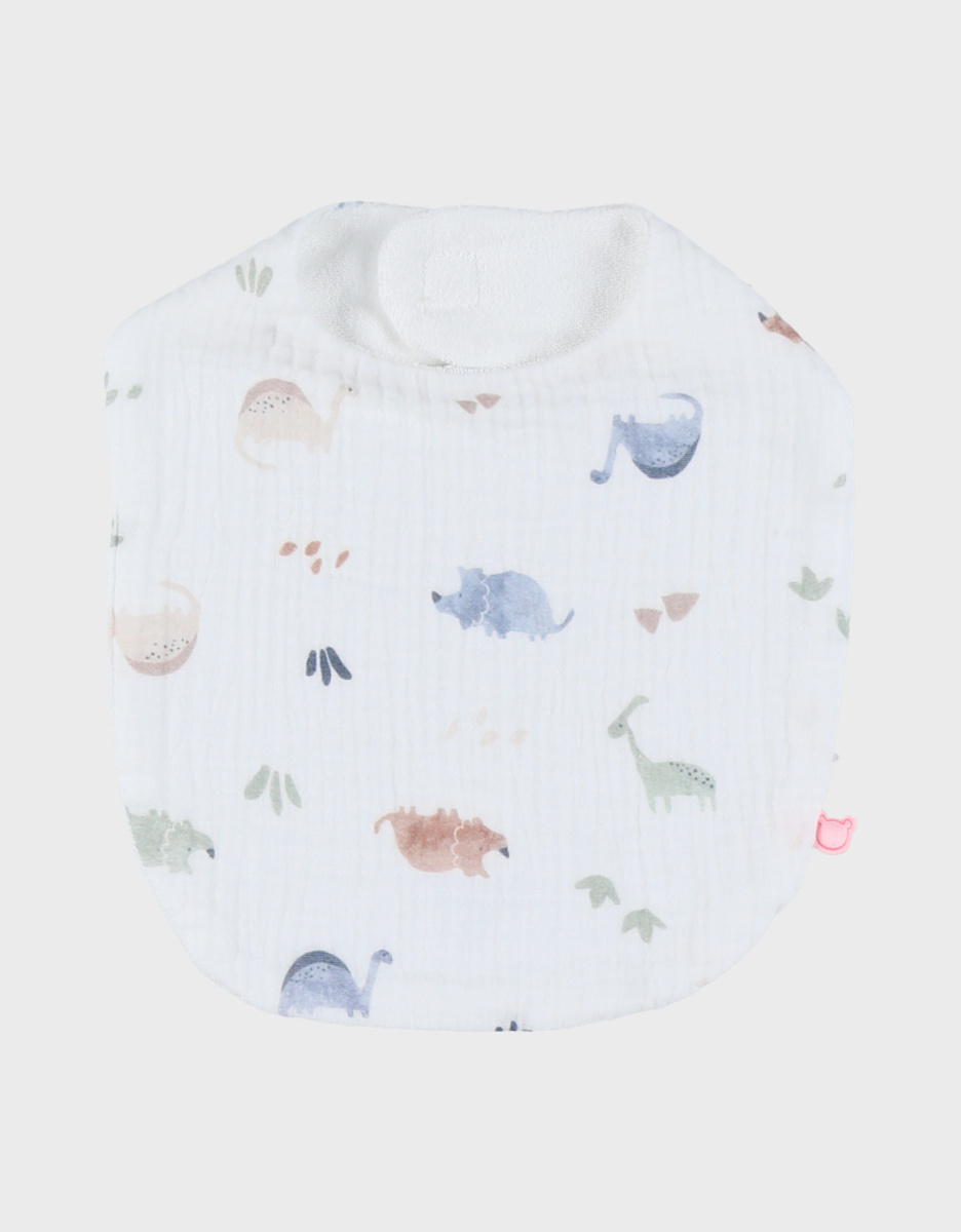 Set of 3 bibs, organic cotton muslin and terry