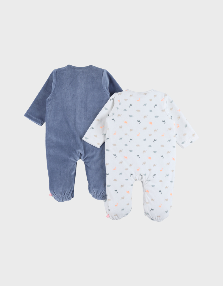 Set van 2 baby pyjama’s, velours
