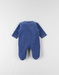 1-delige pyjama met bloemenprint uit fluwel, donkerblauw
