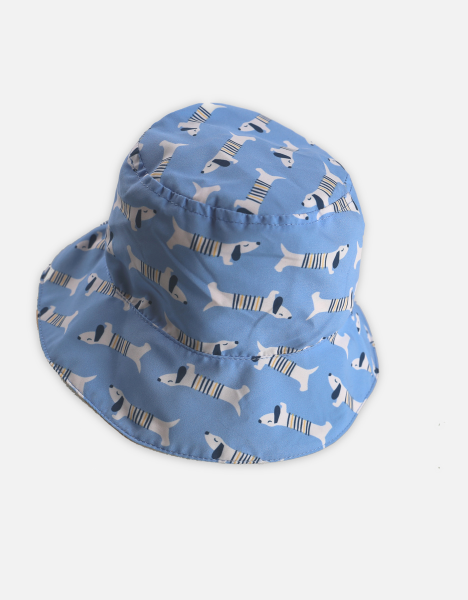 Chapeau Reversible Bleu Chiens