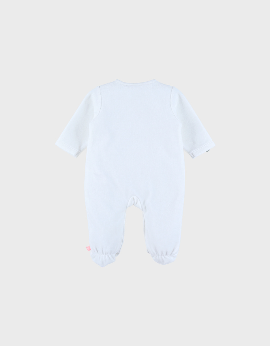 Pyjama bébé en velours avec broderie éléphant