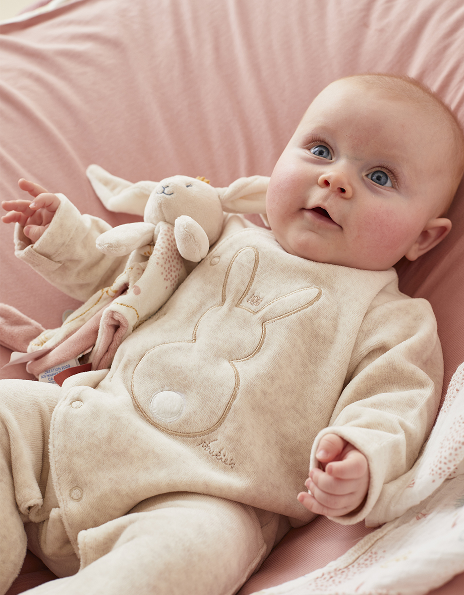 Pyjama Bébé Velours Panda Roux - Grenouillère Douce Pieds Antidérapants - Taille 12 Mois+