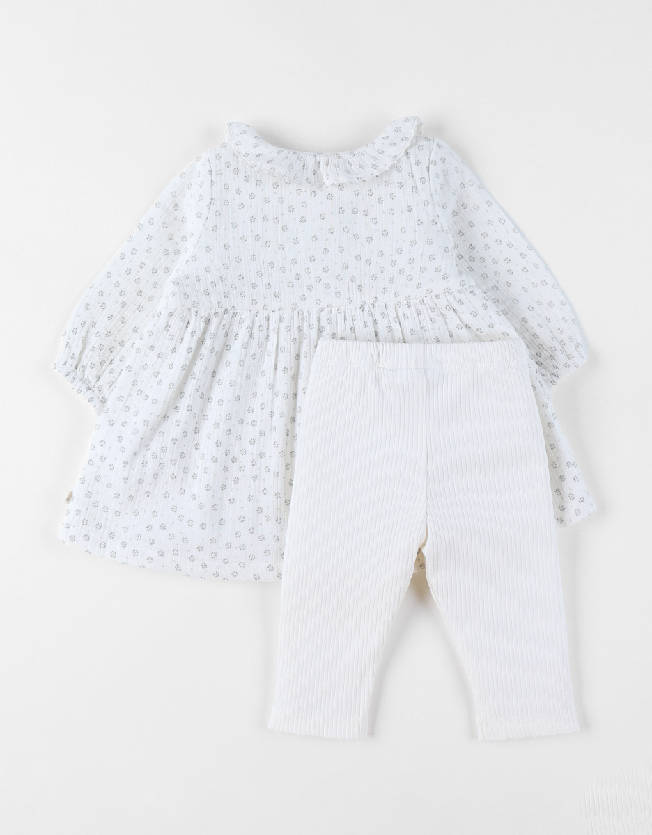 Set Dress and  Legging, Cotton Muslin