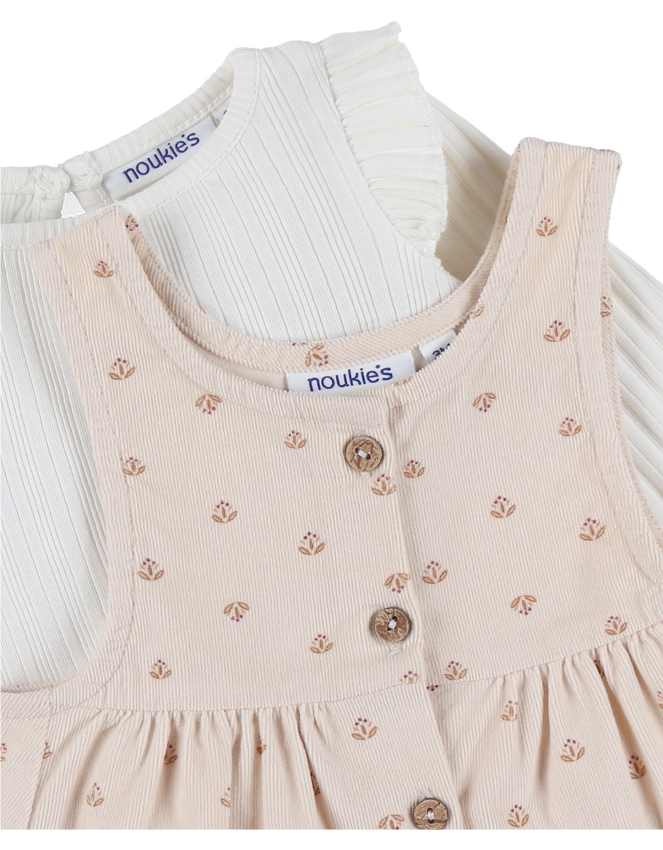 Corduroy dress and T-shirt set
