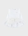 White two-material dress with knitted lurex
