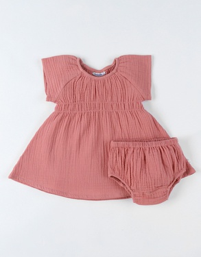 Dress with Bloomer, Cotton Muslin