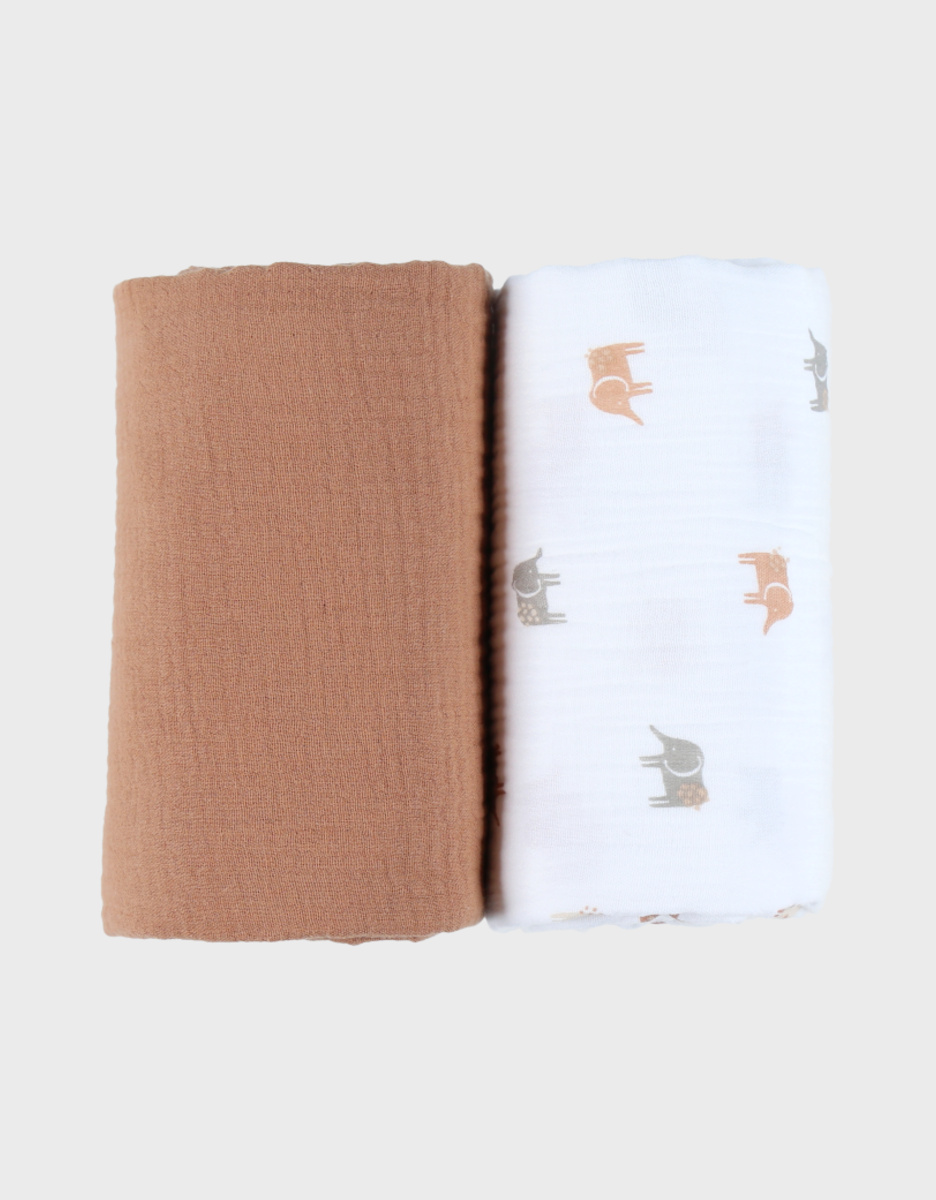 Set of 2 muslin cloths 100*100cm, cotton muslin