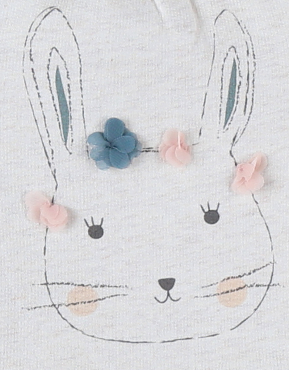 Two-material dress, rabbit