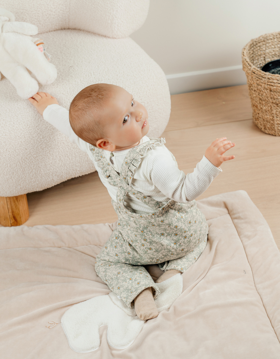 Ensemble salopette et t-shirt en coton avec motif floral