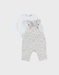 Ensemble salopette et t-shirt en coton avec motif floral
