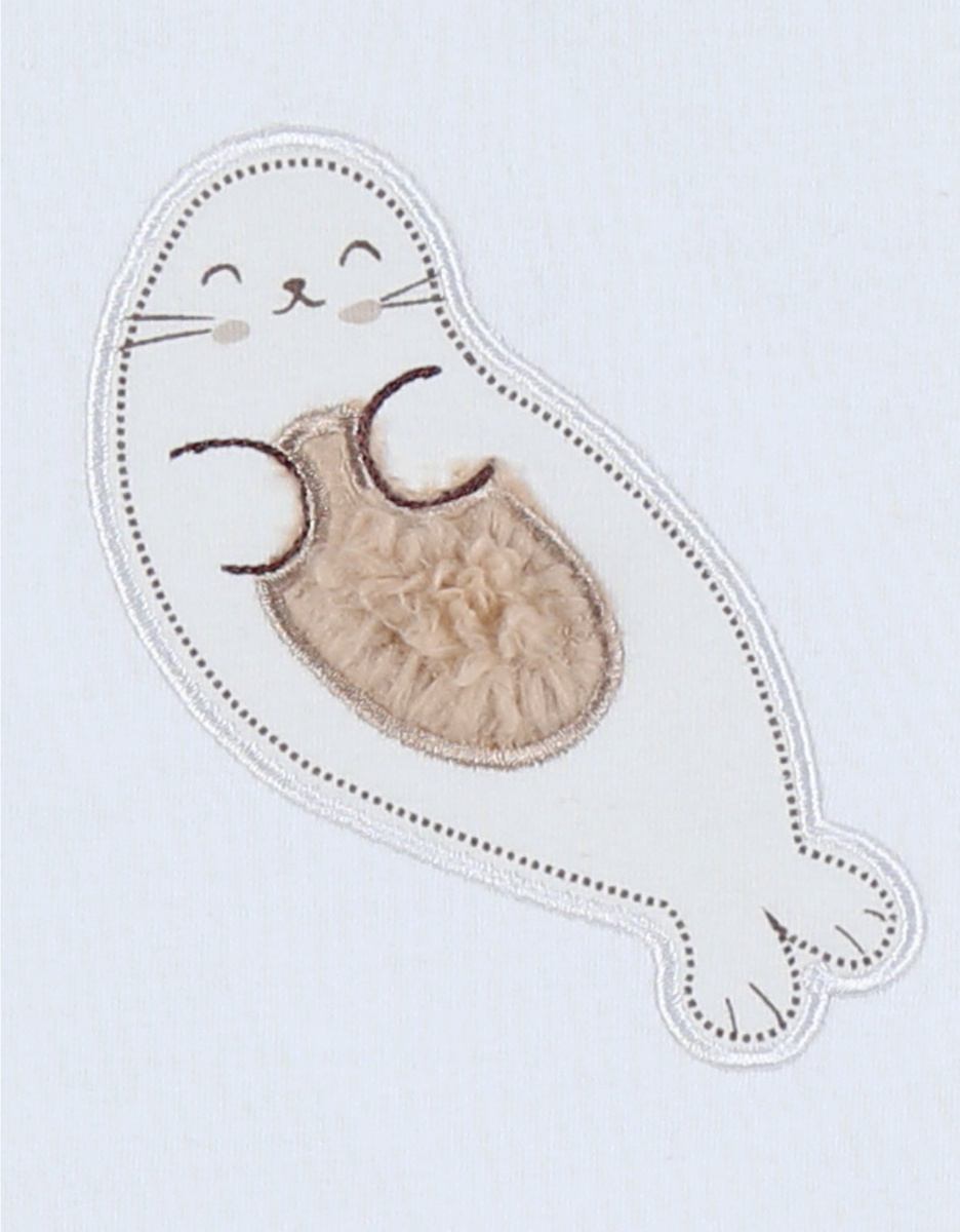 Ensemble t-shirt manches longues et legging en jersey côtelé brodé