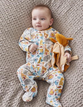 Jersey sleep-well pyjamas with prints, multicoloured