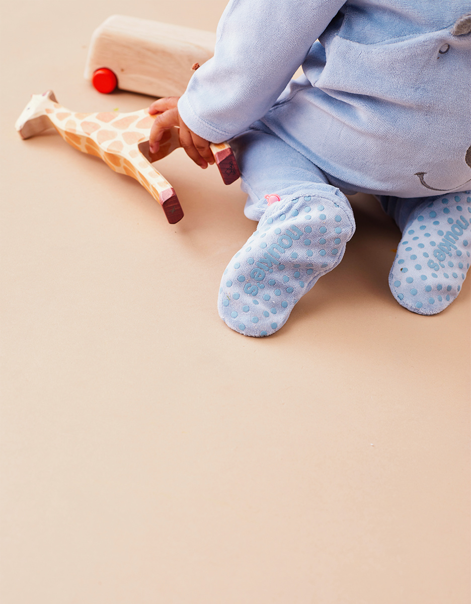 Fluwelen dino pyjama, blauw