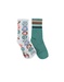 Set of 2 pairs of socks with green and lion print