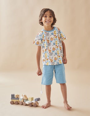 Jersey 2-piece pyjamas, dark aqua