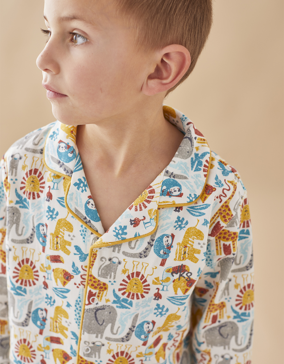 Jersey 2-delige pyjama met prints, meerkleurig