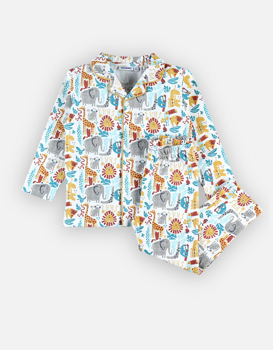 Jersey 2-delige pyjama met prints, meerkleurig