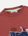 BIO katoenen t-shirt met een olifant, oranje en donkerblauw