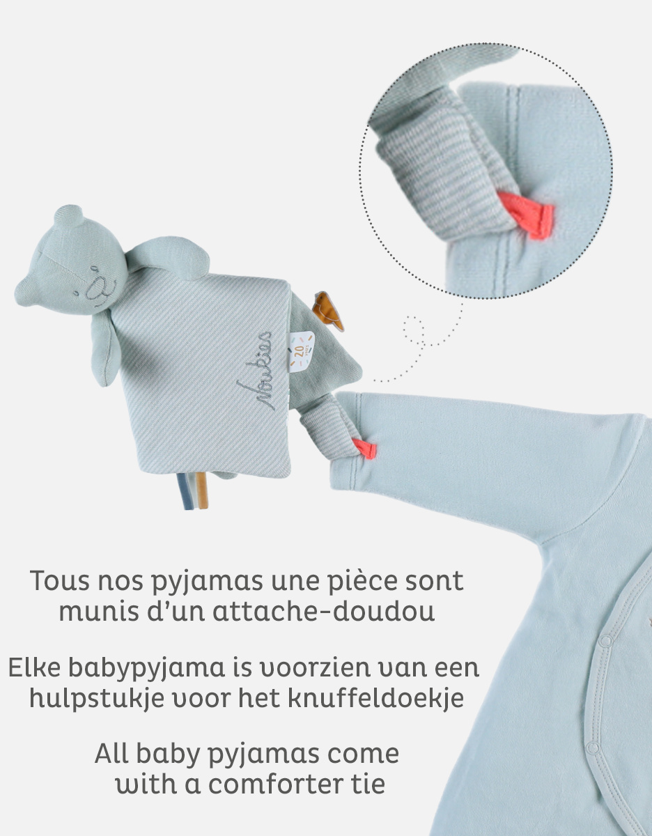 Pyjama dors-bien en velours, blanc