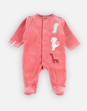 Velvet sleep-well pyjamas, dark pink