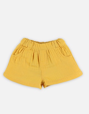 Yellow organic cotton bermuda shorts