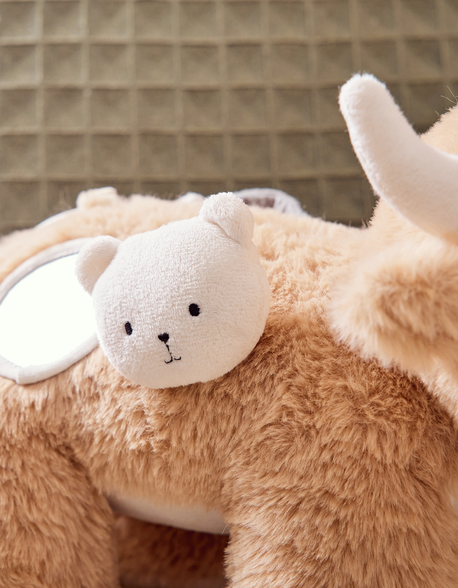 Fluffy activity plush in Veloudoux® and muslin beige
