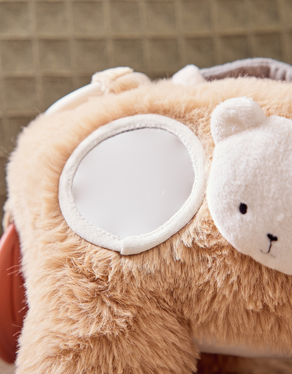 Fluffy activity plush in Veloudoux® and muslin beige
