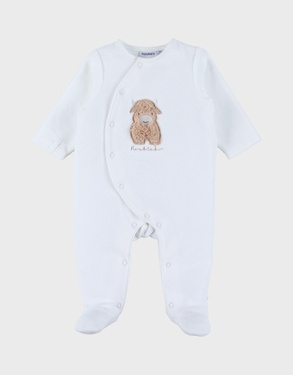 White velour sleepsuit with embroidery – Fluffy