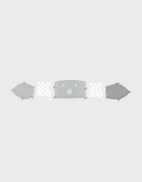 Cot bumper and rail guards in embroidered muslin
