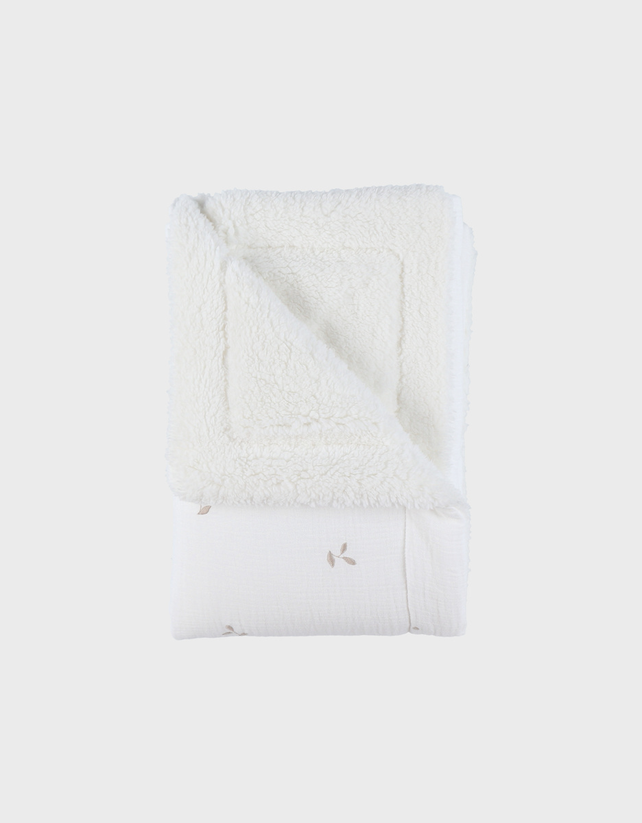 Couverture blanche en gaze de coton bio 75x100 cm