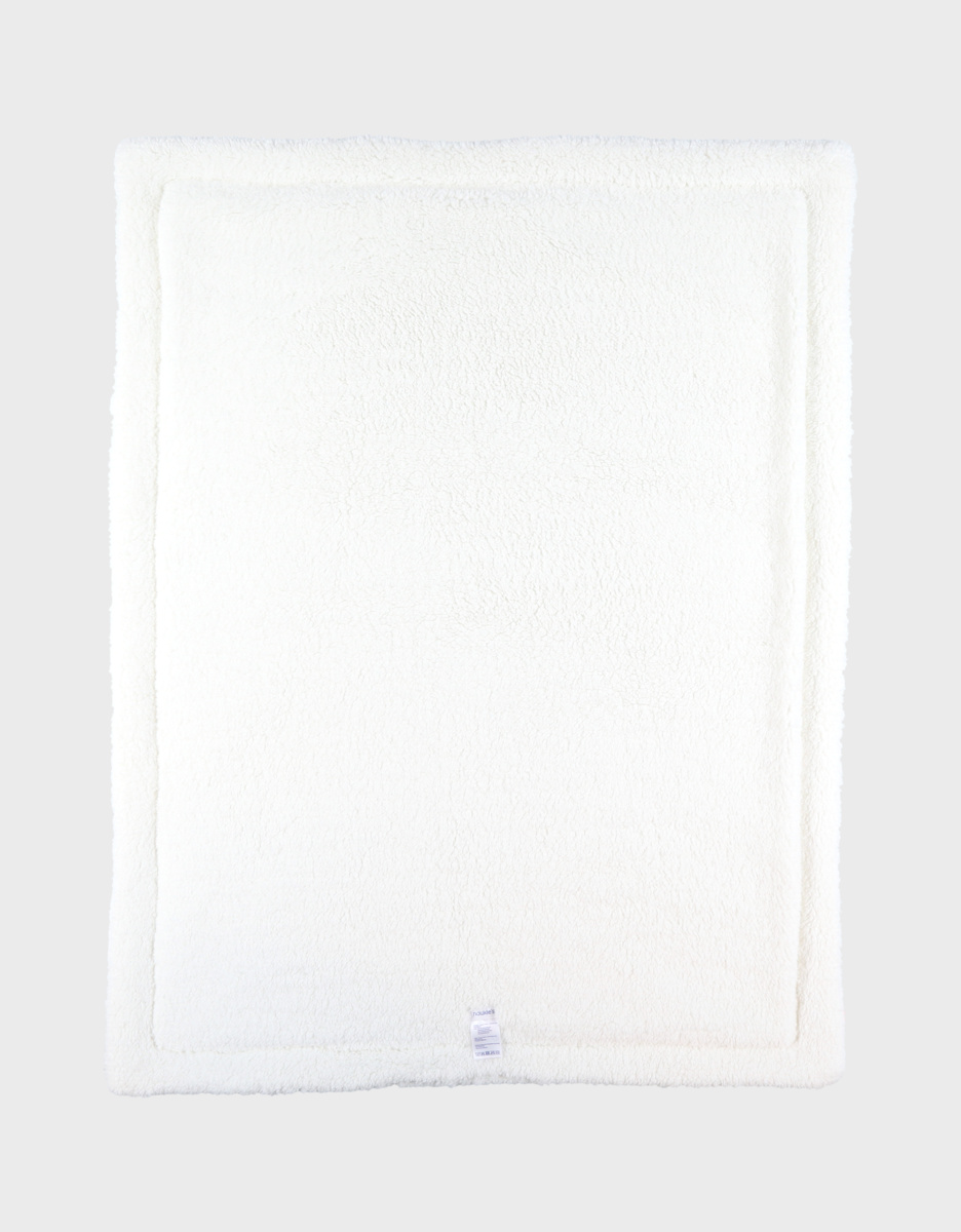 Deken 75x100cm in mousseline en sherpa écru
