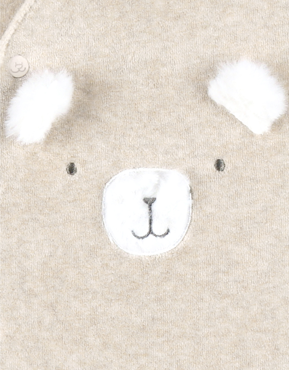 Pyjama en velours beige brodé – Orso