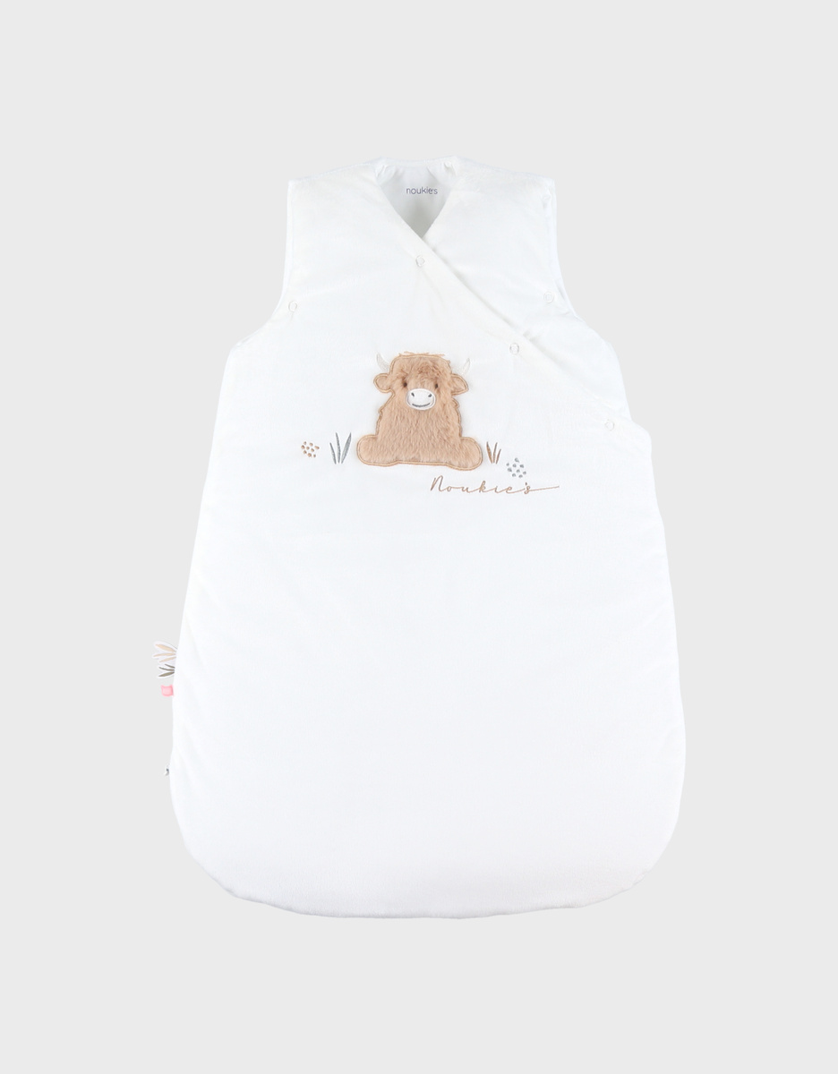 Gigoteuse écrue brodée 70 cm en Veloudoux®