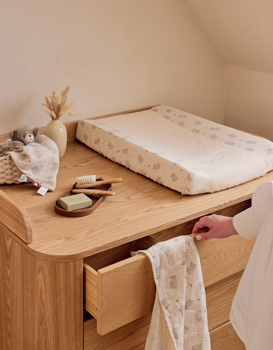 Housse de matelas à langer en éponge écrue