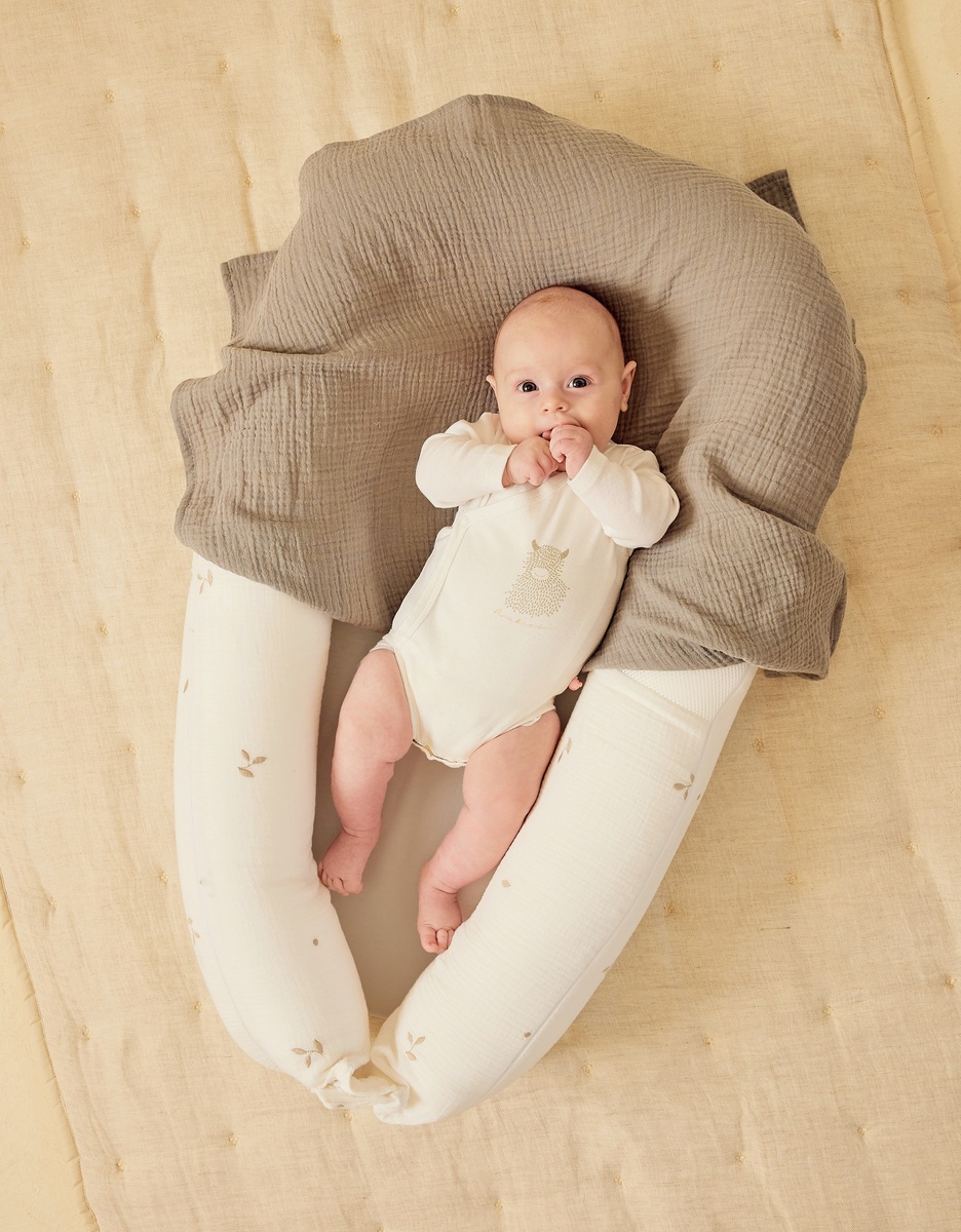Ecru organic muslin embroidered cocoon – Fluffy Orso Lily

