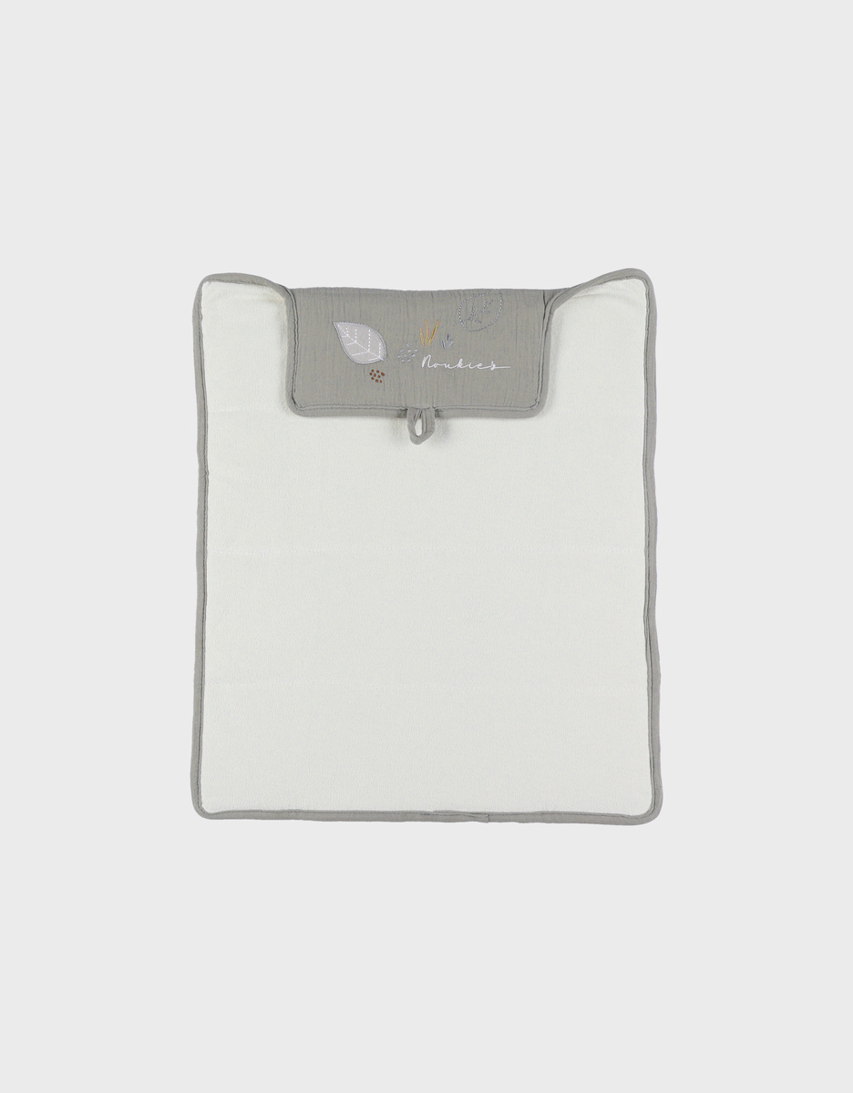 Matelas à langer de voyage kaki gaze de coton bio & éponge