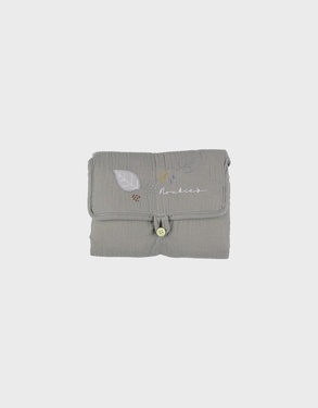 Travel changing mat in khaki muslin and terry
